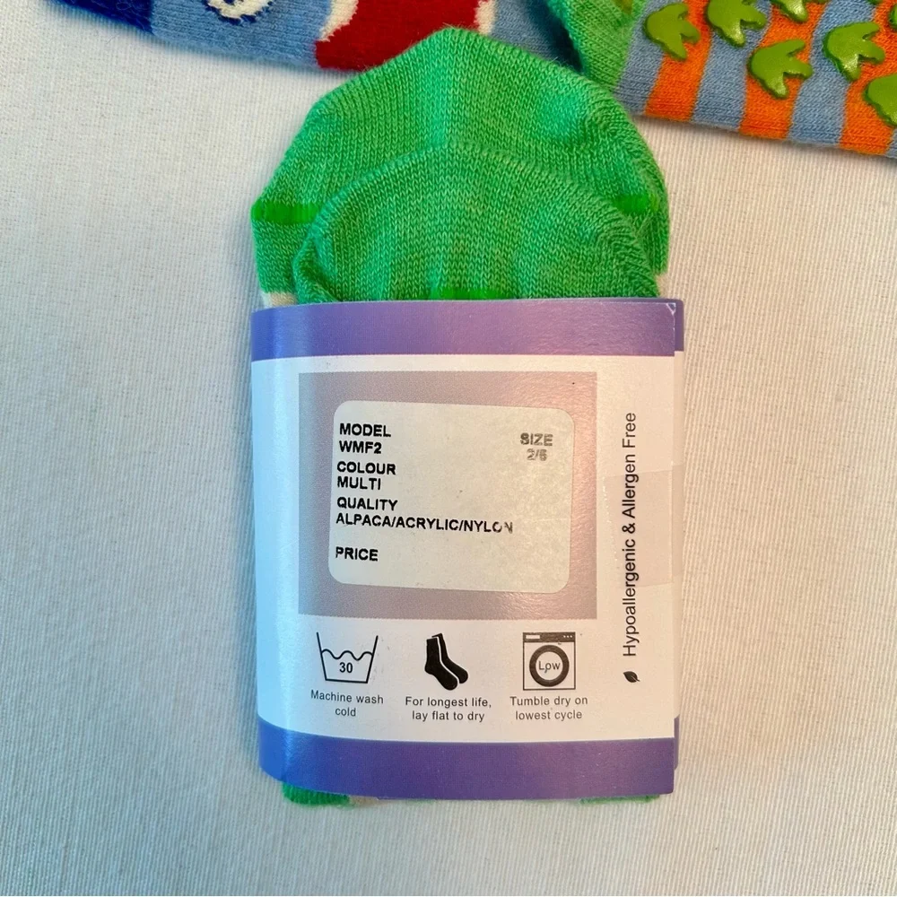 Warrior Alpaca Toddler Non-Skid Alpaca Socks (2) Pairs Toddler Size 2/5